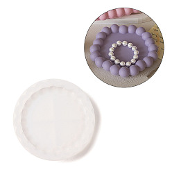 Плоский Круглый Ювелирная тарелка своими руками силиконовая форма, формы для литья смолы, для уф-смолы, изготовление изделий из эпоксидной смолы, белые, плоско-круглые, 117x19 мм