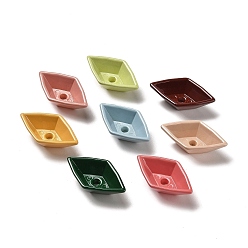 Mixed Color Baking Paint Acrylic Beads, Rhombus, Mixed Color, 10x34.5x20mm, Hole: 3mm