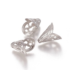 Нержавеющая Сталь Цвет Не тускнеет 304 колпачок из нержавеющей стали, 2-лепесток, цвет нержавеющей стали, 12x11x8 мм, отверстие : 1.4 мм, внутренний диаметр: 10 мм