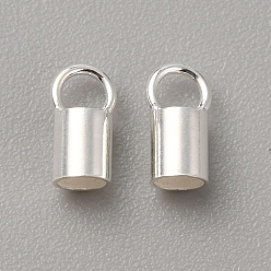 Серебро Стерлингового серебра мозг заканчивается, колонка, серебряные, 6.5x3 мм, отверстие : 2 мм, внутренний диаметр: 2.5 мм