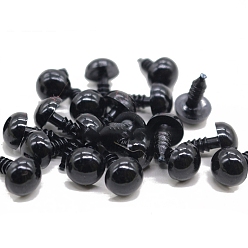 Черный Пластиковые глаза куклы, ремесленные защитные глаза, с распоркой, для изготовления кукол, полукруглый, чёрные, 10 мм