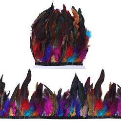Разноцветный 1 Набор аксессуаров для костюма из перьевой ткани, перо форму, красочный, 100~200x1 мм, 5 м / пачка