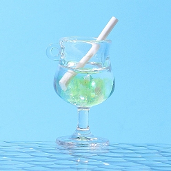 Светло-зеленый Светящиеся прозрачные подвески для напитков из смолы, светящиеся в темноте коктейльные подвески, светло-зеленый, 33x19 мм