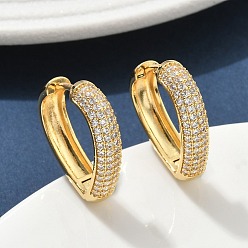 Настоящее золото 18K Латунные серьги-кольца из прозрачного кубического циркония, сердце, реальный 18 k позолоченный, 21.5x19.5x5 мм