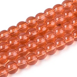 Коралловый Выпечки нарисованных стеклянных бусин прядей, имитация Opalite, круглые, коралл, 6 мм, отверстие : 1.3~1.6 мм, около 133 шт / нитка, 31.4 дюйм