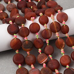 Red Agate Натуральный красный агат бисер нитей, окрашенная и подогревом, плоско-круглые, 9~12x4~6 мм, отверстие : 1.8 мм, около 27 шт / нитка, 14.96'' (38 см)