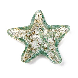 Aventurine Starfish Shape Resin with Natural Aventurine Chips Inside Jewelry Display Plate, Cosmetics Organizer Storage Tray, 130x130x20mm