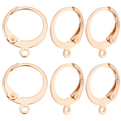 Розовое Золото 50 шт. 304 серьги с рычагом из нержавеющей стали, с петлей, розовое золото , 14.5x12.5x1.5 мм, отверстие : 1.4 мм, штифты : 0.7x0.9 мм