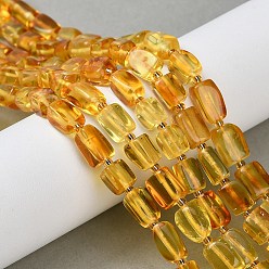 (932FM) Темно-синий аква-матовый с подкладкой Янтарные шарики нити, прямоугольные, с бисером, темно-золотистые, 5~8.5x4.5~6x5~6 мм, отверстие : 0.7~0.8 мм, около 40~43 шт / нитка, 14.96''~15.16'' ((38~38.5 см)