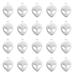 Нержавеющая Сталь Цвет 201 подвески из нержавеющей стали для лазерной резки, ET, цвет нержавеющей стали, 15x10x1 мм, отверстие : 1.5 мм, 20 шт / коробка