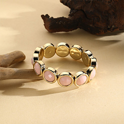 Розовый Акриловые плоские круглые браслеты, золотые, туманная роза, внутренний диаметр: 2-3/8 дюйм (6 см)