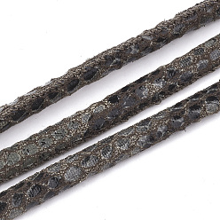 Camel PU Leather Cords, Imitation Snakeskin, Camel, 5.5~6mm, about 10.93 yards(10m)/roll