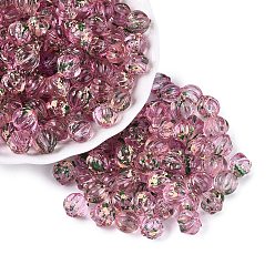 Бледно-Розовый Прозрачные стеклянные бусины пикассо, тыква, розовый жемчуг, 8.5~9 мм, отверстие : 0.9~1.2 мм, Около 750 шт / фунт