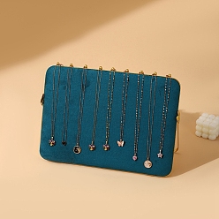 чирок Стеллаж для выставки товаров бархатного ожерелья, подставки для украшений для подвешивания ожерелий, зелено-синие, 35.5x26 см