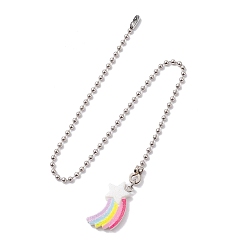 Звезда Удлинители цепи потолочного вентилятора из смолы, с цепями железный шар, звезда, 342 мм, Кулон : 31.5x18.5x4.5 мм