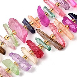 (52) Непрозрачная лаванда Природных кристаллов кварца бисер нитей, граненые, окрашенные, палочка для наггетсов, с бисером, разноцветные, 11~25x3~9x4~10 мм, отверстие : 1~1.2 мм, около 19~26 шт / нитка, 7.09~7.48'' (18~19 см)