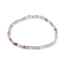 Флюорит Женский эластичный браслет из бусин из натурального флюорита, внутренний диаметр: 2-3/8 дюйм (6 см)