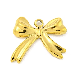 Настоящее золото 18K Ионное покрытие (ip) 304 подвески из нержавеющей стали, очарование бантом, реальный 18 k позолоченный, 18x21x3 мм, отверстие : 2 мм