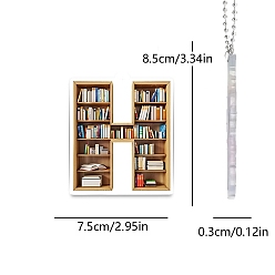 Letter H Подвесные украшения для книжной полки в форме акриловых букв, для дома, автомобиля, сумки, подвесные украшения, Письмо ч, 85x75 мм