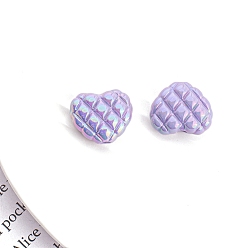 Лиловый 5 акриловые бусины с УФ-покрытием, сердце, сирень, 17x20.2 мм, 5 шт / комплект