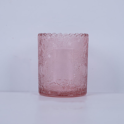 Индийский Красный Подсвечники из рельефного стекла, идеальное украшение для домашней вечеринки, колонка, Индийская красная, 7.5x9 см