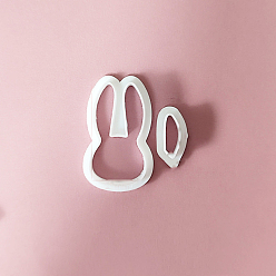 Rabbit Plastic Plasticine Tools, Clay Cutters, Modeling Tools, WhiteSmoke, Rabbit, 2.35~4.69x1.23~2.84cm