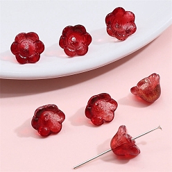 (123L) Белый крем непрозрачный блеск 10шт. прозрачные стеклянные колпачки с градиентным цветом, шестилепестковые цветы, сиреневые, огнеупорный кирпич, 12x7 мм