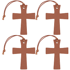 Седло Коричневый 4шт. закладка-подвеска в виде креста из искусственной кожи, седло коричневый, 195 мм