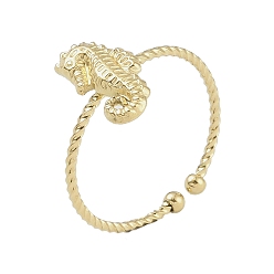 Sea Horse 304 открытые манжеты из нержавеющей стали для женщин, золотые, морской конек, регулируемый, морской конек: 13x7 мм