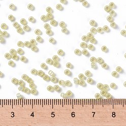 (RR554) Dyed Light Daffodil Silverlined Alabaster MIYUKI Round Rocailles Beads, Japanese Seed Beads, 8/0, (RR554) Dyed Light Daffodil Silverlined Alabaster, 8/0, 3mm, Hole: 1mm, about 2111~2277pcs/50g
