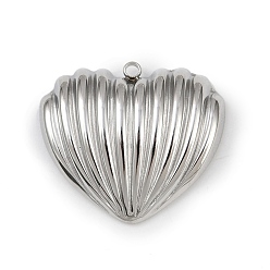 Сердце 304 подвески из нержавеющей стали, цвет нержавеющей стали, сердце, 25.5x28.5x6.5 мм, отверстие : 2 мм