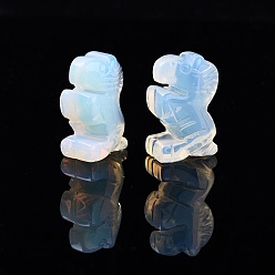 Opalite Figurine de cheval en opaline synthétique, cadeau de pierre énergétique feng shui pour la décoration de bureau à domicile, 25.5~27x17.5~20x11~13mm