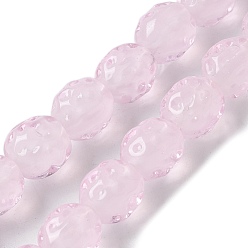 Pink Бусы лэмпворк ручной работы, круглые, розовые, 10.5x10 мм, отверстие : 1.4 мм, около 35 шт / нитка, 10.91'' (27.7 см) ~ 14.96'' (38 см)