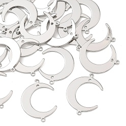 Platino Dijes conectores de latón Shegrace, enlaces de la luna, sin cadmio, plomo, níquel, Platino, 22.5x17x1 mm, agujero: 1 mm