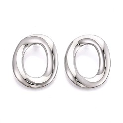 Нержавеющая Сталь Цвет 304 серьги-гвоздики из нержавеющей стали для женщин, полый овал, цвет нержавеющей стали, 45x36.5 мм