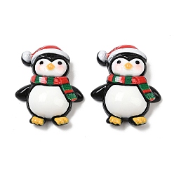 Пингвин Кабошоны из непрозрачной рождественской смолы, пингвин, 30.5x25x11 мм