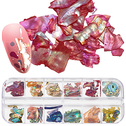 (52) Непрозрачная лаванда 1 набор 12 цвета кусочки скорлупы, маникюр, самородки, разноцветные, 2~21.5x2~10.5x0.3~0.8 мм