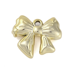 Золотой Пластмассовые подвески ccb, бантом, золотые, 35x39x10.5 мм, отверстие : 3.5 мм