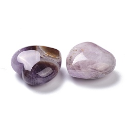 Amethyst Natural Amethyst Heart Love Stone, Pocket Palm Stone for Reiki Balancing, 29.5x30x14.5mm