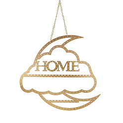 Золотой Домашние облака в форме луны, железные украшения, подвесные витрины для колец, Серьги, , украшение стены дома, золотые, 30x28x0.2 см