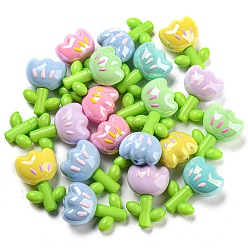 (52) Непрозрачная лаванда Эмаль акриловая бисера, цветок, разноцветные, 26x18x12.3 мм