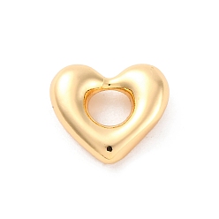 Настоящее золото 18K Латунные бусины, сердце, бусины с большим отверстием, без кадмия, без никеля и без свинца, реальный 18 k позолоченный, 10.5x11.5x3.5 мм, отверстие : 3.7~4 мм