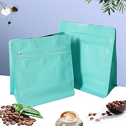 Средний Бирюзовый Прямоугольная сумка из композитного материала с застежкой-молнией и майларом, Стойкий к запаху повторно закрывающийся для упаковки мешочка для вечеринок, пищевой блеск для губ, ювелирные изделия для хранения, средне бирюзовый, 14.5x13.5x8 см