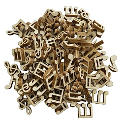 Цвет Древесины Незаконченные вырезы из дерева, принадлежности для рисования, музыкальная нота, деревесиные, около 50 шт / упаковка