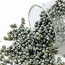 (PF565F) PermaFinish Silver Grey Metallic Matte TOHO Round Seed Beads, Japanese Seed Beads, (PF565F) PermaFinish Silver Grey Metallic Matte, 11/0, 2.2mm, Hole: 0.8mm, about 50000pcs/pound