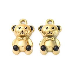 Черный 304 нержавеющей стальной эмали подвески, ионное покрытие (ip), реальный 18 k позолоченный, нести прелести, чёрные, 23x14x7 мм, отверстие : 2 мм