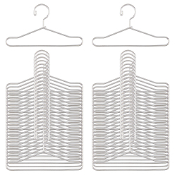 Платина 50шт мини-вешалка для одежды из железа, аксессуары для кукольного домика, платина, 3.5x6.5x0.1 см