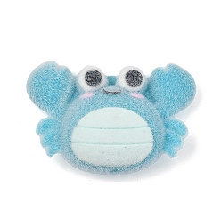 Краб Силиконовые подвески с анималистическим рисунком, Небесно-голубой, краб, 36x53x21 мм, отверстие : 2 мм