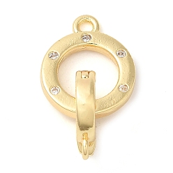 Настоящее золото 18K Латунное микропейв, прозрачный кубический цирконий, складные застежки, без кадмия, без никеля и без свинца, круглые кольца, реальный 18 k позолоченный, 18 мм