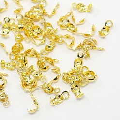 Золотой Железный шарик советы, Калотте заканчивается, крышка раскладушки, колпачки железа конца, открытая раскладушка, без никеля , золотые, 8x4 мм, отверстия: 1.5 mm, Внутренний диаметр: 3 mm